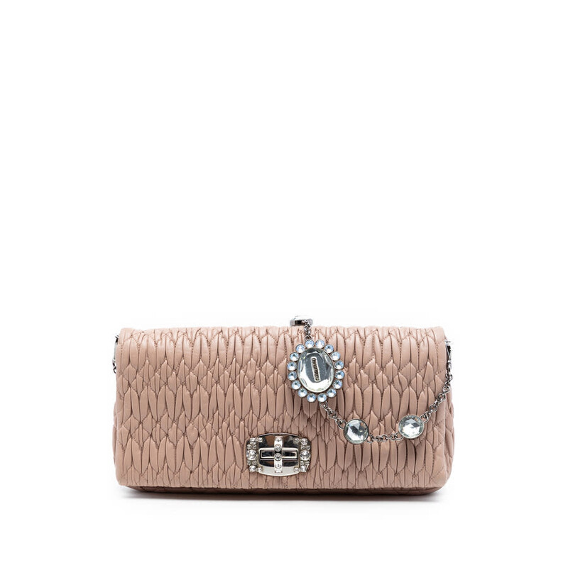 Miu Miu Pre-owned Miu Miu Matelasse Nappa Crystal Chain Satchel