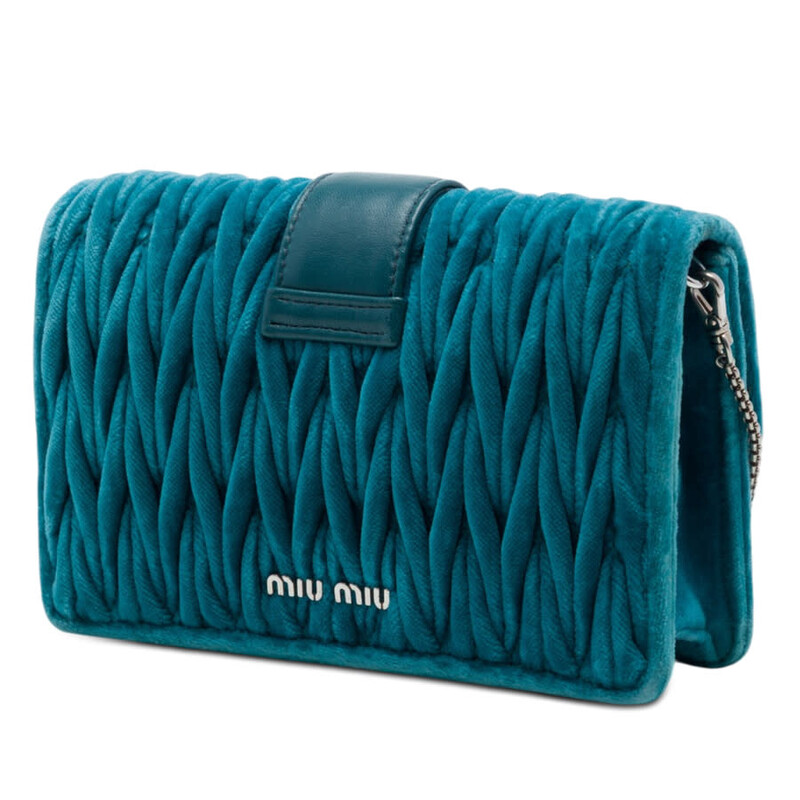 Miu Miu Pre-owned Miu Miu Matelasse Velvet Crystal Embellished