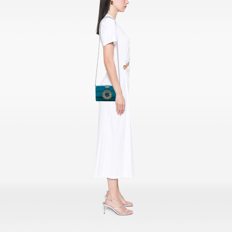 Miu Miu Pre-owned Miu Miu Matelasse Velvet Crystal Embellished
