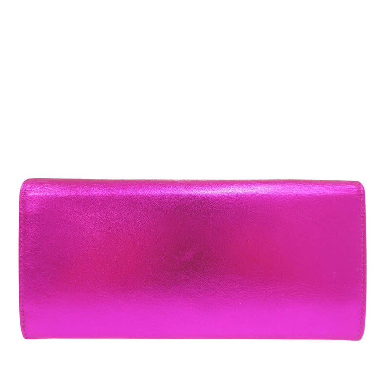 Miu Miu Pre-owned Miu Miu Metallic Leather Long Wallet Ladies