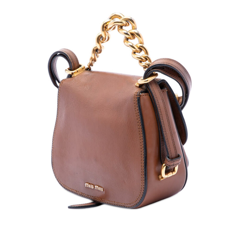 ミミリー Miu Miu Pre-owned Miu Miu Mini Goatskin Madras Dahlia Satchel