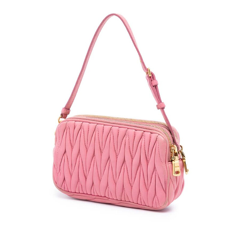Miu Miu Pre-owned Miu Miu Nappa Matelasse Double Zip Handbag