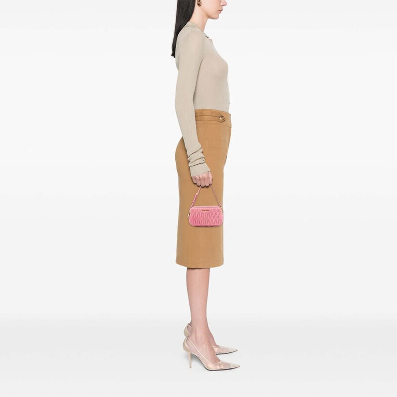 Miu Miu Pre-owned Miu Miu Nappa Matelasse Double Zip Handbag