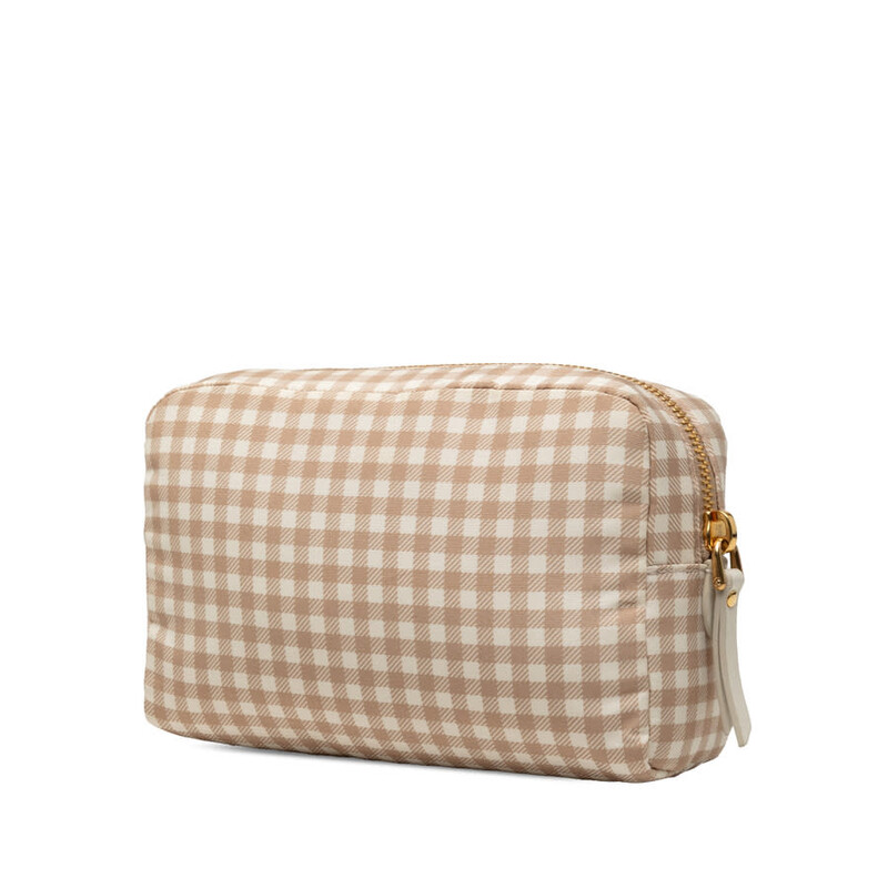 miu miu キルティングケース Miu Miu Pre-owned Miu Miu Nylon Vichy Wristlet Pouch Ladies