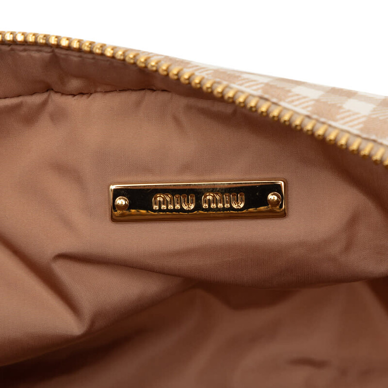 Miu Miu Pre-owned Miu Miu Nylon Vichy Wristlet Pouch Ladies