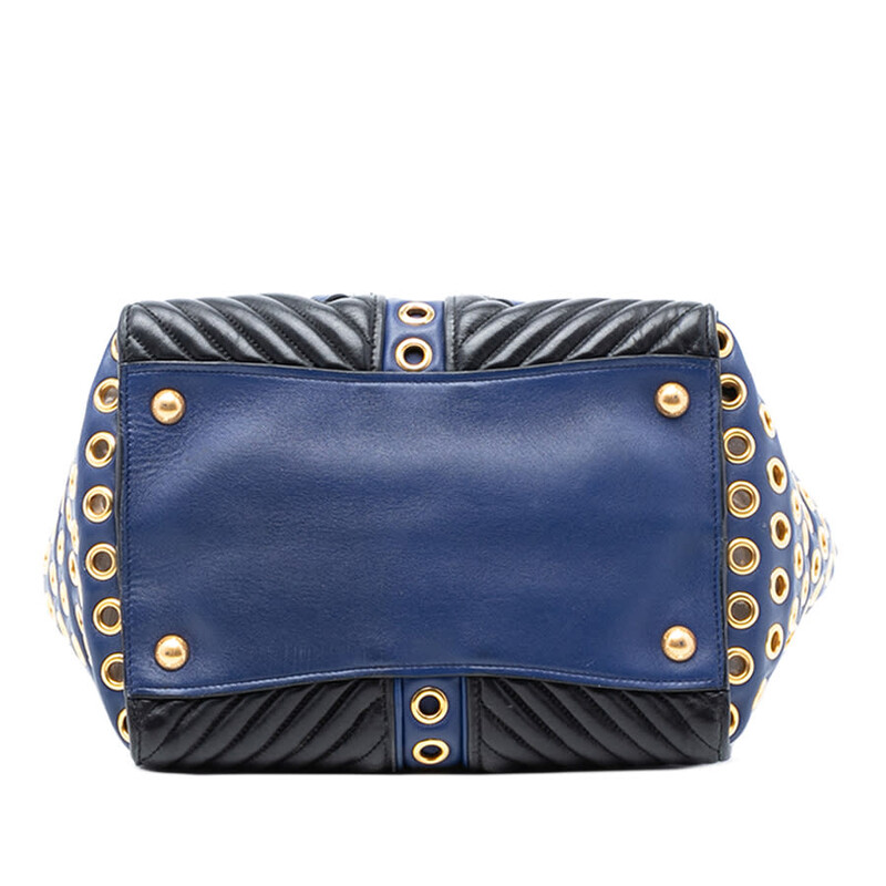 Miu Miu Pre-owned Miu Miu Small Nappa Grommet Biker Satchel Ladies