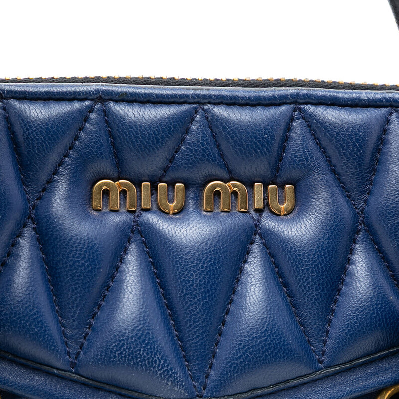Miu Miu Pre-owned Miu Miu Small Nappa Grommet Biker Satchel Ladies