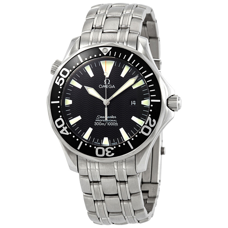 よ*じ様 OMEGA Seamaster Quartz 1960264 腕時計 Omega Pre-owned Omega Seamaster Quartz Black Dial Men's Watch