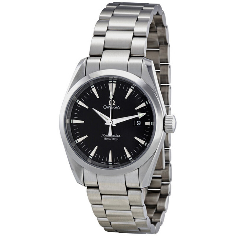 Omega Pre-owned Omega Seamaster Quartz Chronometer Black Dial