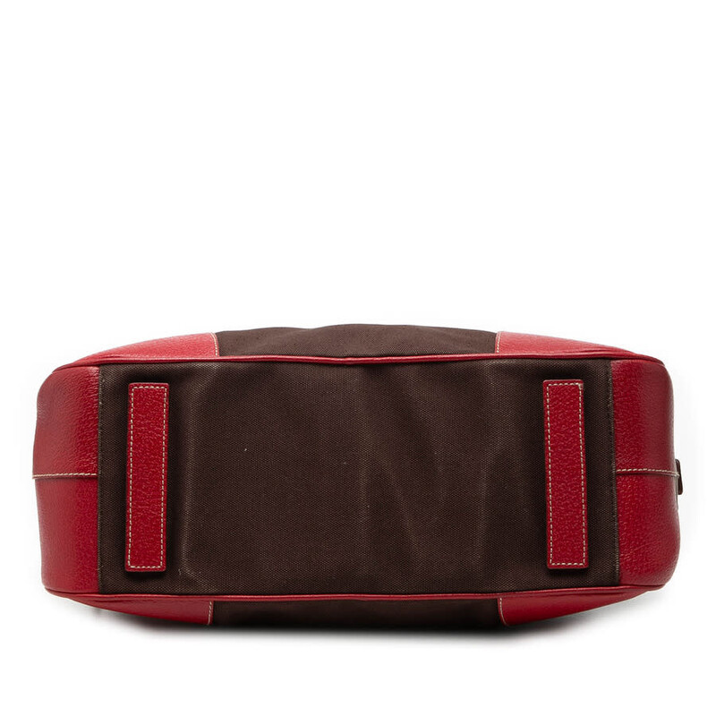 Prada Pre-owned Prada Cinghiale Trimmed Canvas Canapa Bauletto Bag