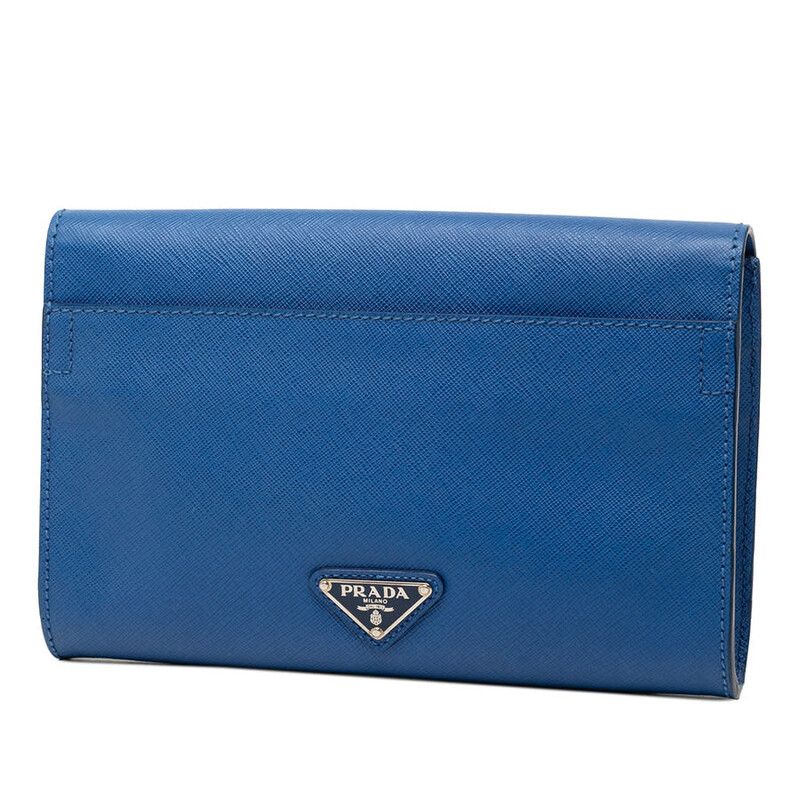 Prada Pre-owned Prada Saffiano Envelope Pushlock Clutch Unisex