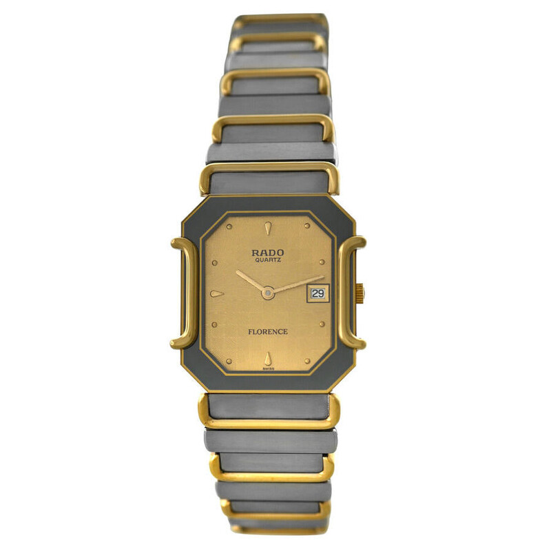 Rado Pre-owned Rado Florence Quartz Gold Dial Unisex Watch