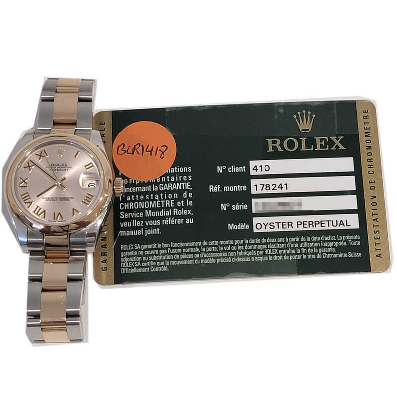 Rolex Pre-owned Rolex Datejust 31 Automatic Chronometer Pink Dial ...