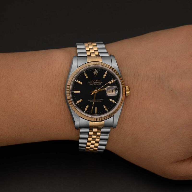 Rolex Pre-owned Rolex Datejust Automatic Chronometer Black Dial