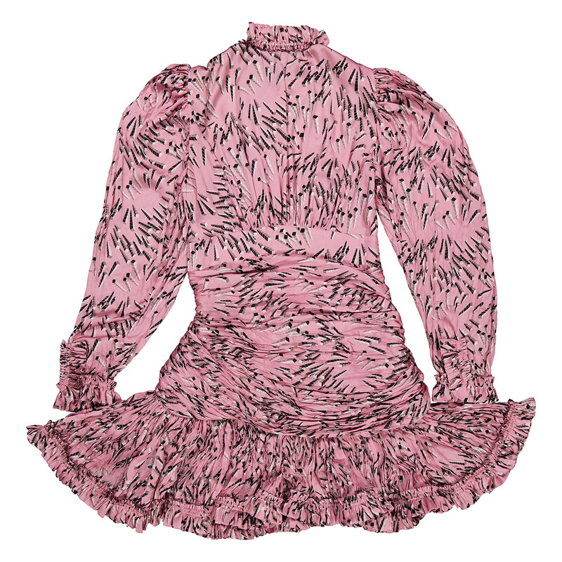 rabanne pink dress RABANNE Off-the-shoulder scalloped lace midi dress