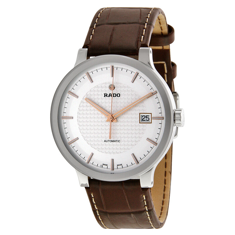 Rado Centrix Automatic Silver Dial Brown Leather Men's Watch