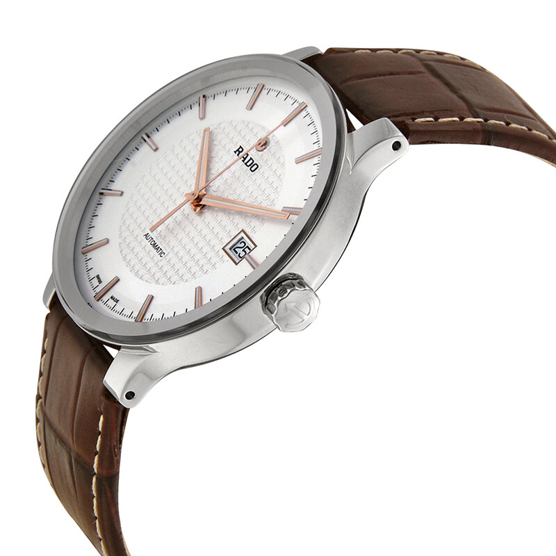 Rado Centrix Automatic Silver Dial Brown Leather Men's Watch