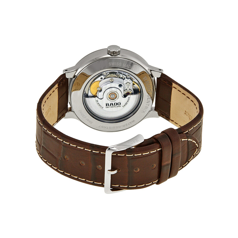Rado Centrix Automatic Silver Dial Brown Leather Men's Watch
