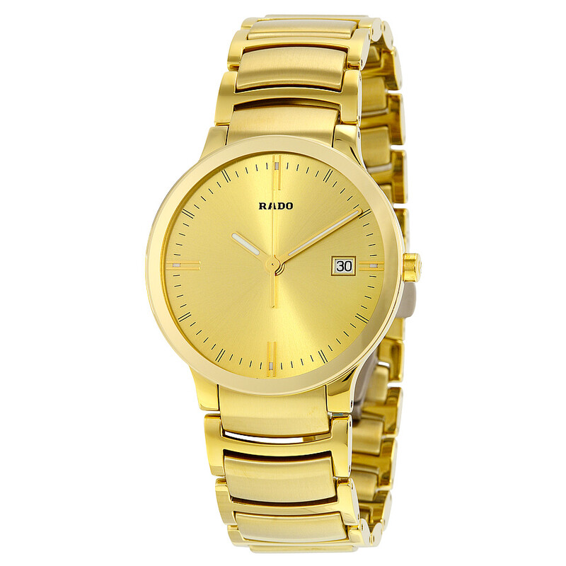 Rado Centrix Gold Dial Yellow Gold-plated Men's Watch R30527253