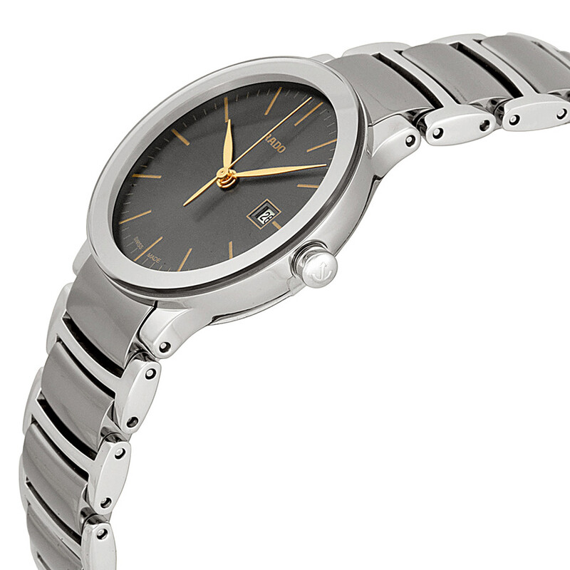 Rado Centrix Grey Dial Stainless Steel and Ceramic Ladies Watch