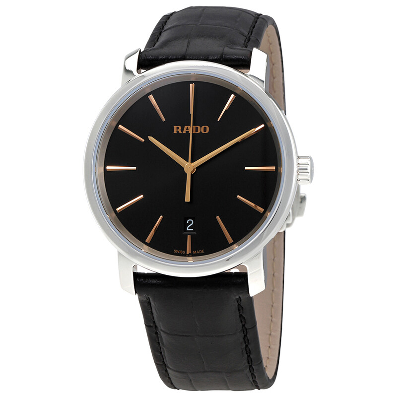 Rado DiaMaster Quartz Black Dial Men's Watch R14078165 - Watches