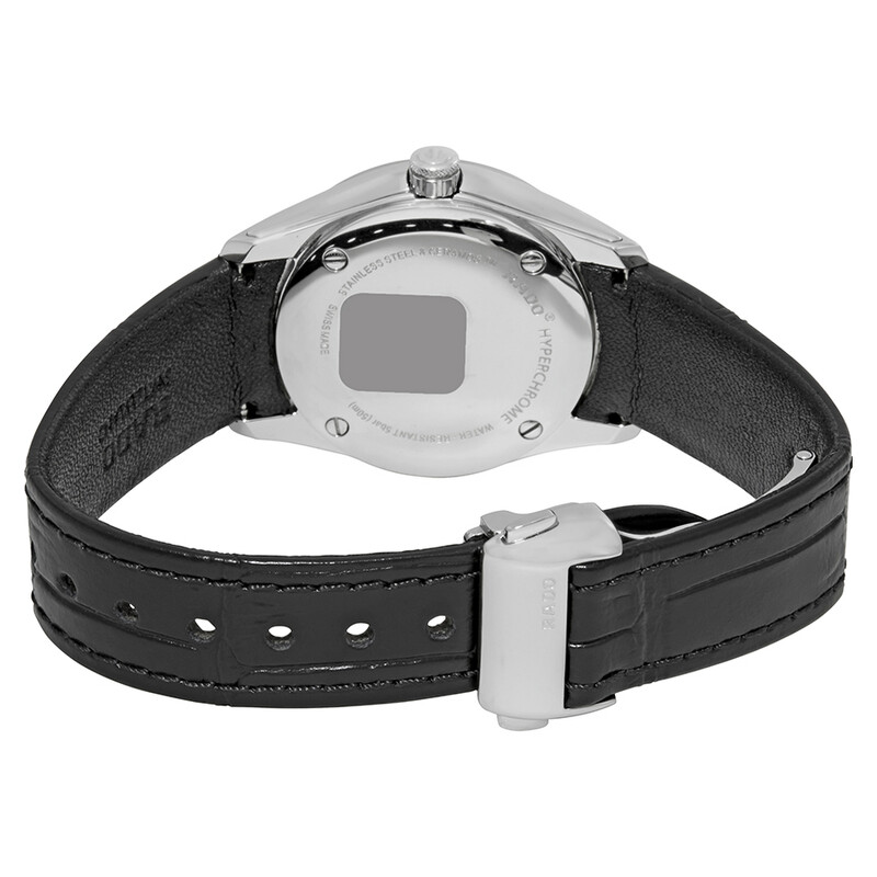 Rado HyperChrome Silver Dial Black Leather Ladies Watch R32110105 ...
