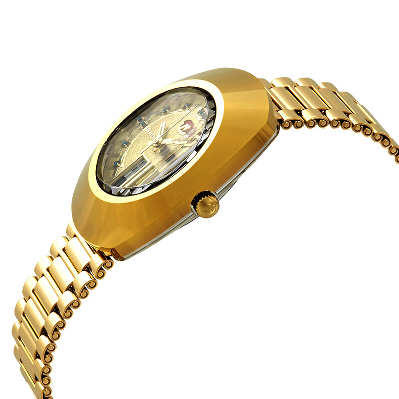 Rado Original Green Simili Stone Dial Men's Gold Tone Watch