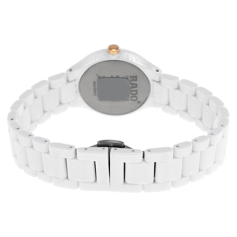Rado Thinline Jubile White Dial White Ceramic Ladies Watch