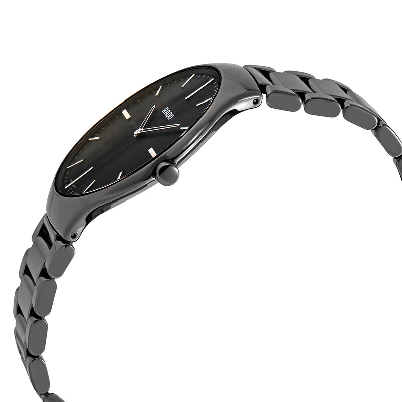 R27955152 Rado Rado True Black Dial Platinum-tone Ceramic Men's Watch R27955152 ...