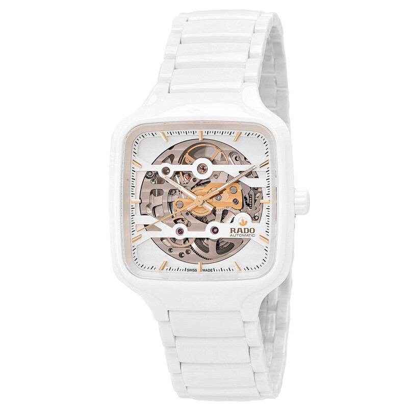 Rado True Square Automatic Skeleton White Dial Unisex Watch