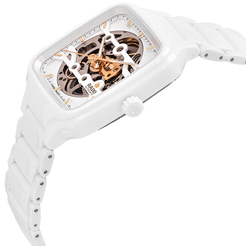 Rado True Square Automatic Skeleton White Dial Unisex Watch
