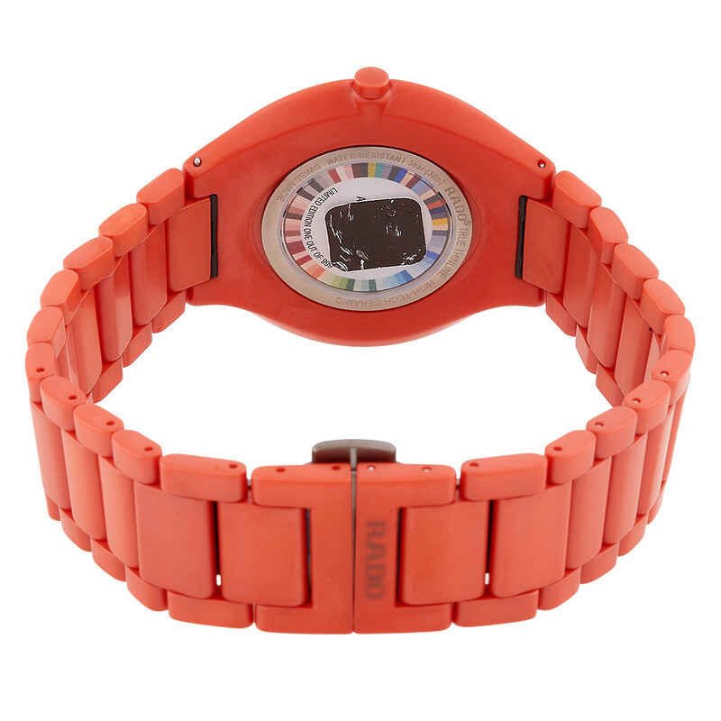 Rado True Thinline Quartz Orange Dial Men's Watch R27095652