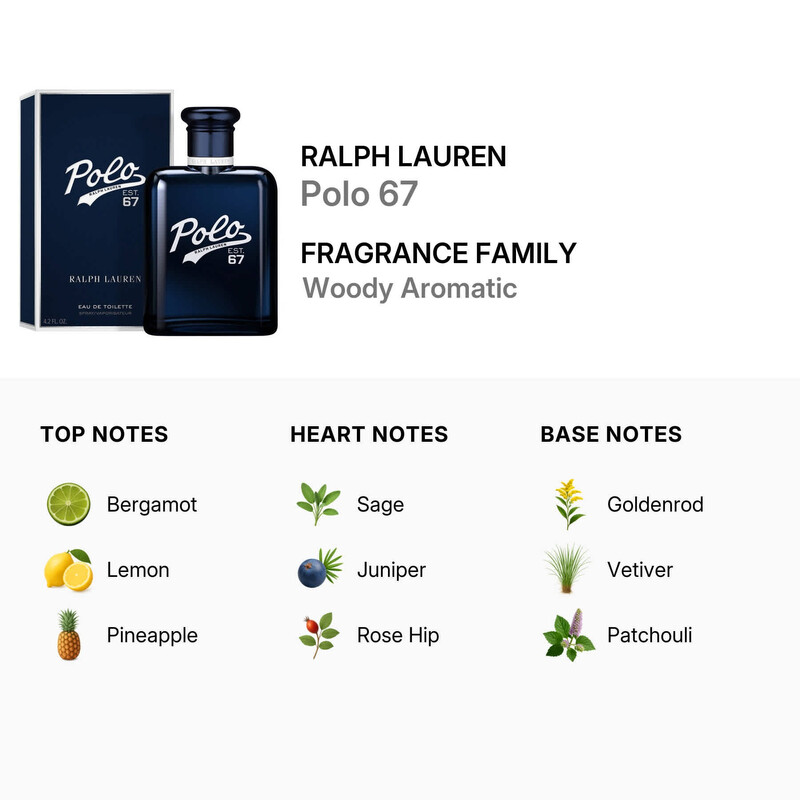 Ralph Lauren Men's Polo 67 EDT Spray 1.35 oz Fragrances