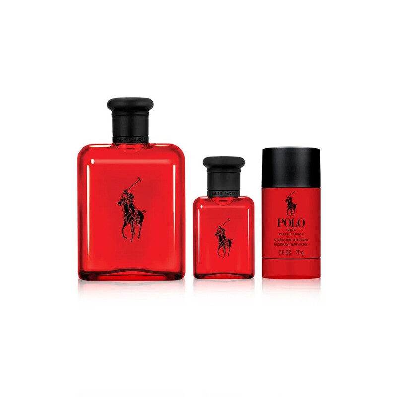 Ralph Lauren Men's Polo Red 3pcs EDT Gift Set Fragrances