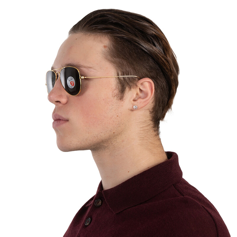 Ray-Ban Aviator Classic Polarized Black Pilot Unisex Sunglasses