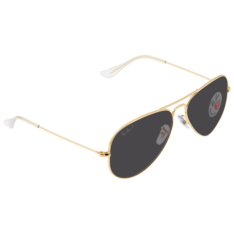 Ray-Ban Aviator Classic Polarized Black Pilot Unisex Sunglasses