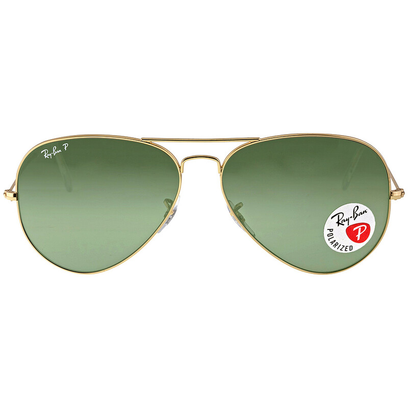 Ray-Ban ‘RB 3025 Aviator Classic Large Metal Frames’ in Gold w/ Green Lenses 58 New Ray-Ban Sunglasses RB 3025 L0205 58-14 LARGE METAL Gold  main image 2