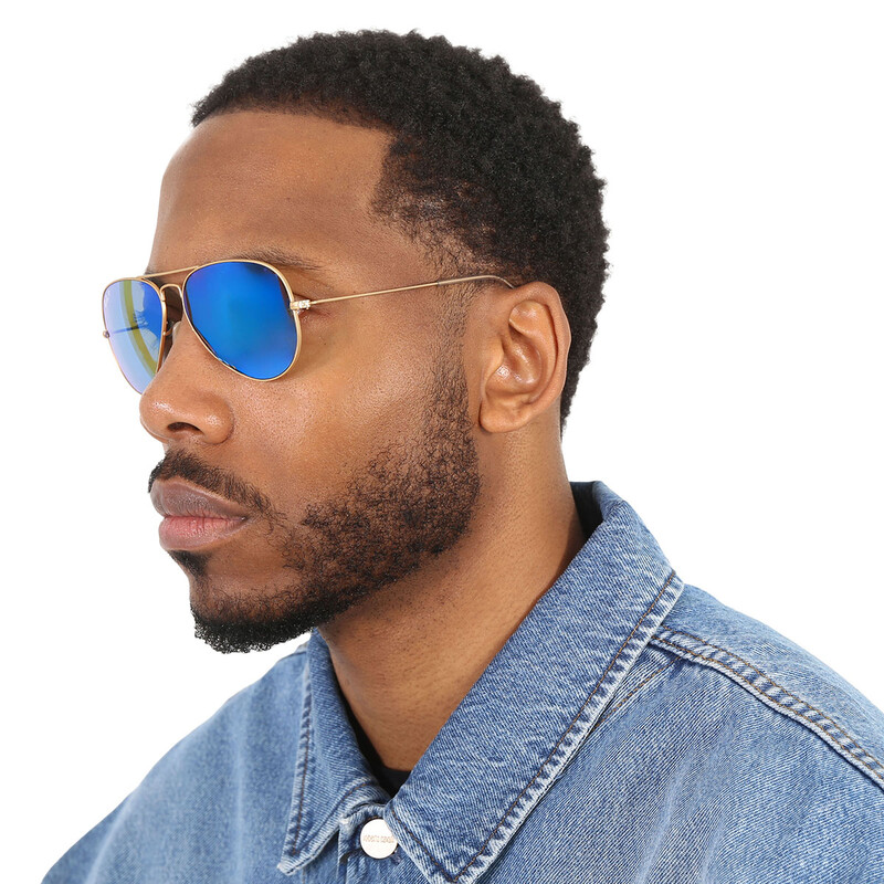 Ray-Ban Aviator Flash Lenses Polarized Blue Unisex  display picture 2