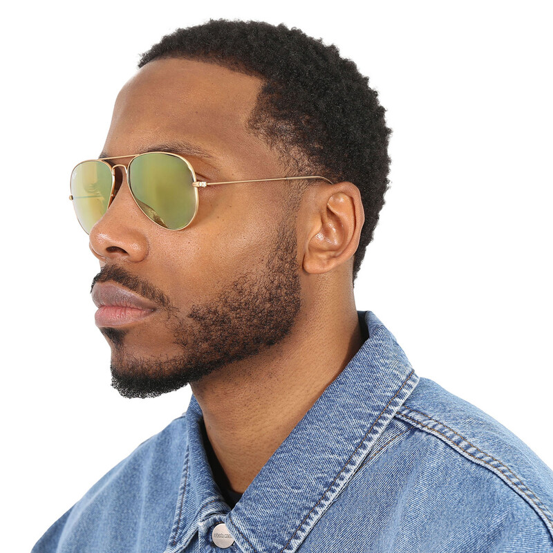 Ray-Ban Aviator Flash Lenses Yellow Mirror Unisex Sunglasses