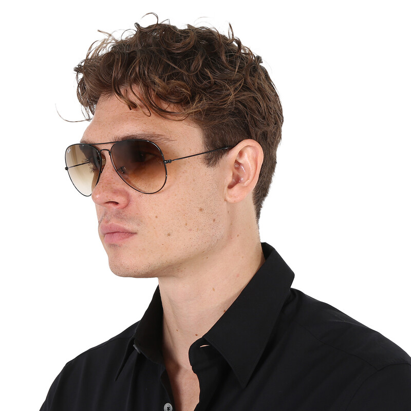 Ray-Ban Aviator Gradient Brown Gradient Unisex Sunglasses  display picture 3