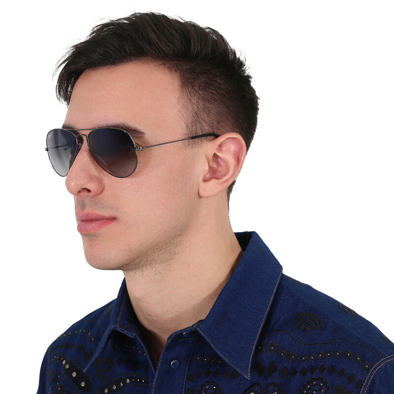 Ray-Ban Aviator Gradient Polarized Blue/Grey Unisex Sunglasses