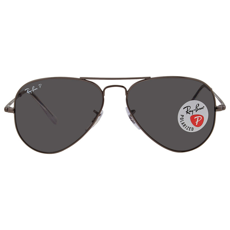 Ray-Ban Aviator Metal II Polarized Black Aviator Unisex Sunglasses