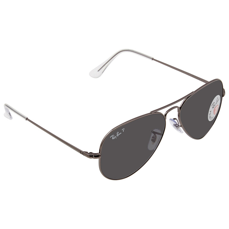 Ray-Ban Aviator Metal II Polarized Black Aviator Unisex Sunglasses