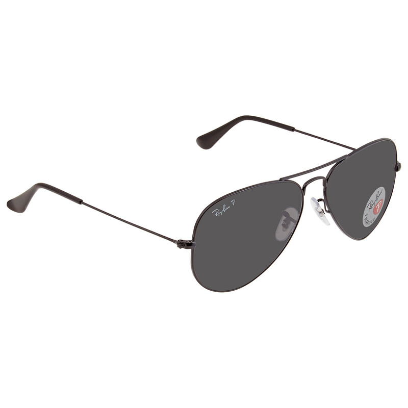 Ray-Ban Aviator Total Black Polarized Black Classic Unisex  display picture 1