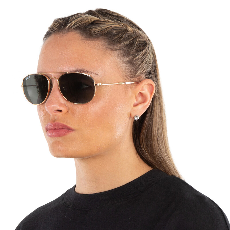 Ray-Ban Bain Bridge Polarized Green Pilot Unisex Sunglasses RB3735