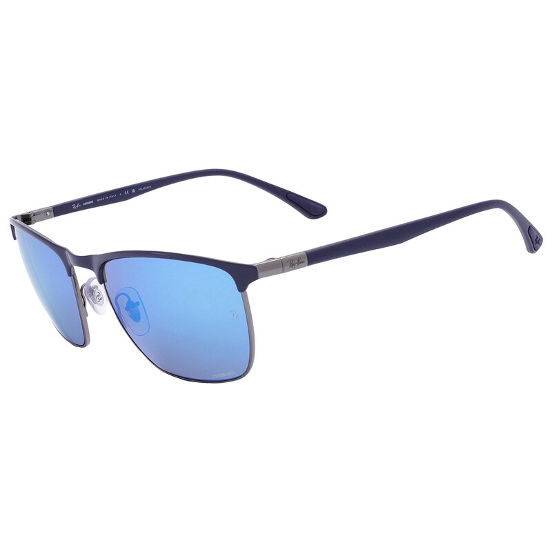 Ray-Ban Blue Chromance Square Unisex Sunglasses RB3686 92044L 57