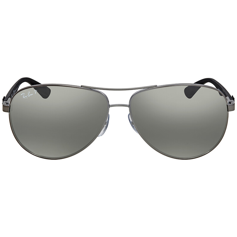 Ray-Ban Carbon Fibre Polarized Silver Mirror Aviator Men's