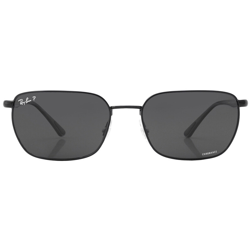 Ray-Ban Chromance Dark Grey Rectangular Unisex Sunglasses RB3684CH