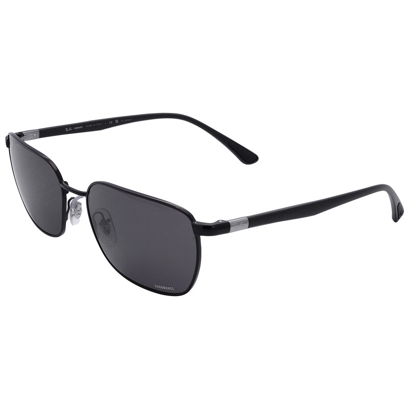 Ray-Ban Chromance Dark Grey Rectangular Unisex Sunglasses RB3684CH