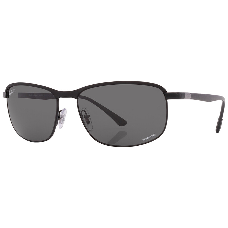 rie.s Ray-Ban Chromance Polarized Dark Gray Rectangular Unisex